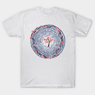 Hearts, spiral with tree T-Shirt